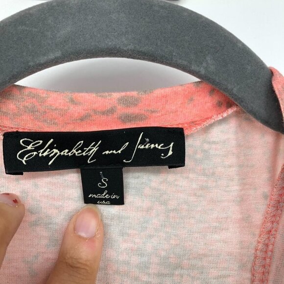 Elizabeth & James Salmon Coral Snakeskin Print Tank Top w/ Tassel Fringe S - Picture 4 of 9